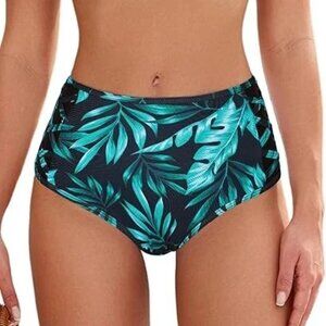 ZAFUL Forever Young Women's High Waist Bikini Bottom Side Mesh Spliced XL